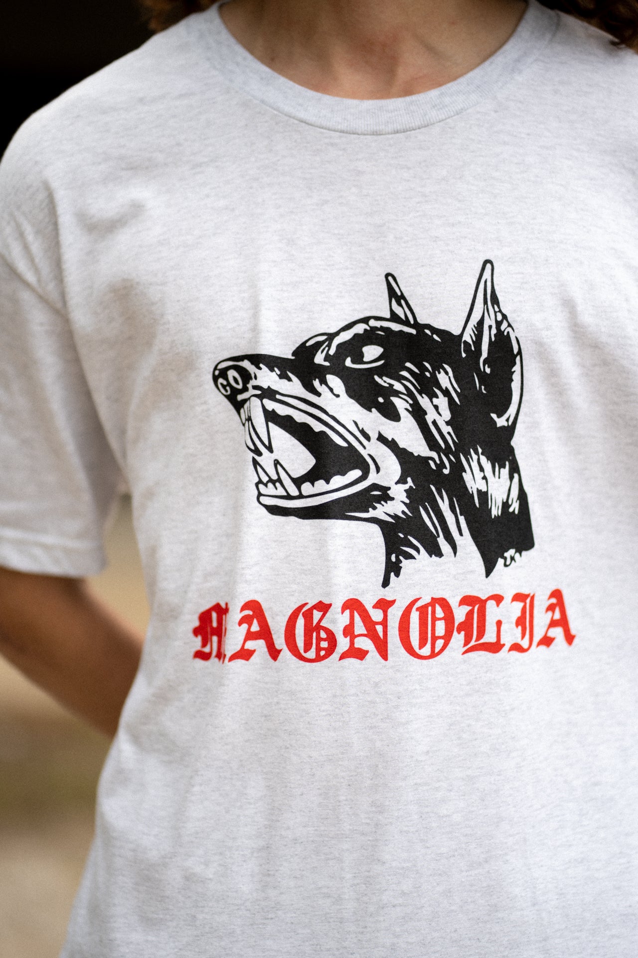 0 Magnolia GRAY DOBERMAN LOGO TEE