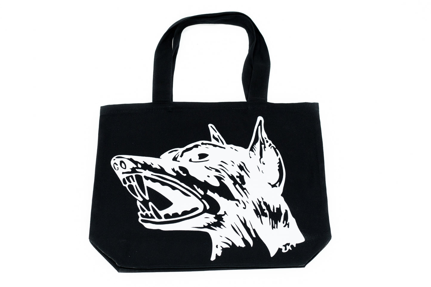 0 Magnolia TOTE BAG WHITE DOBERMAN LOGO BLACK BAG