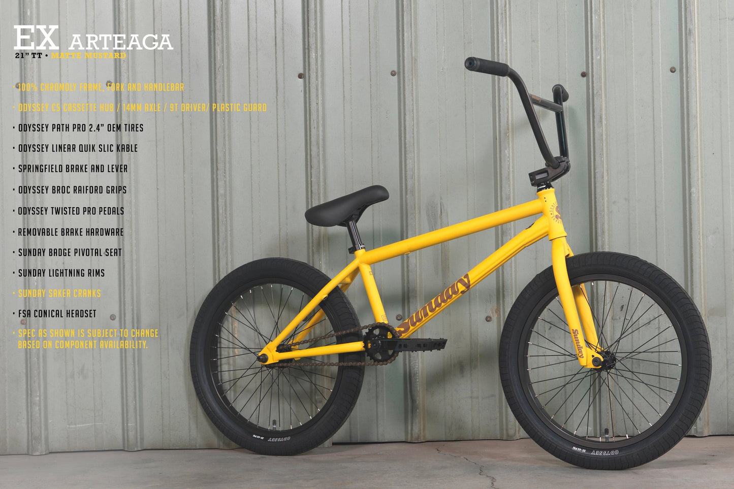 Sunday EX ‑ Julian Arteaga Signature Matte Mustard with 21" tt